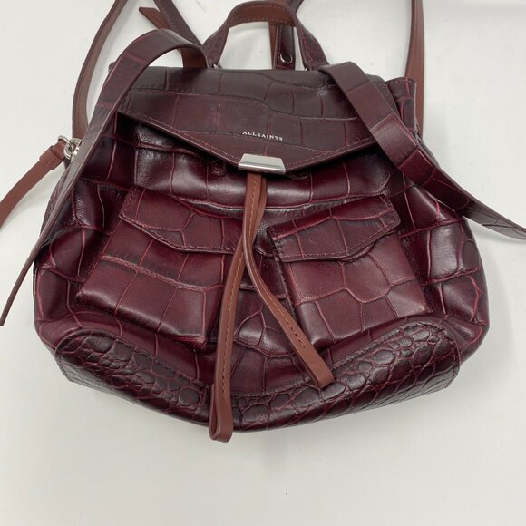 NEW allsaints revolve polly mini croc leather backback main image 9
